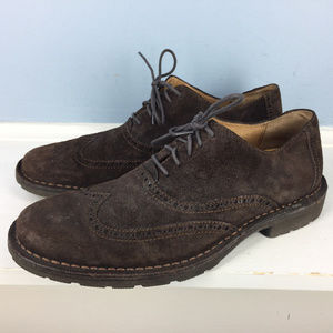 RUHNE Brown Suede Leather mens 8 Wing Tip Oxfords